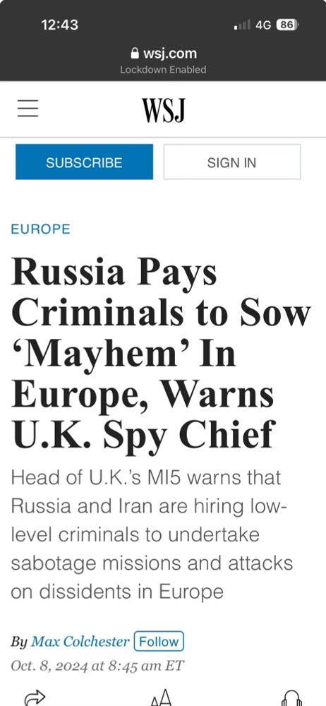 WSJ: Russia Pays Criminals to Sow ‘Mayhem’ In Europe, Warns U.K. Spy Chief