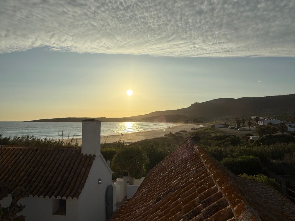Sunset on a beach of Spain’s costa de la luz. 