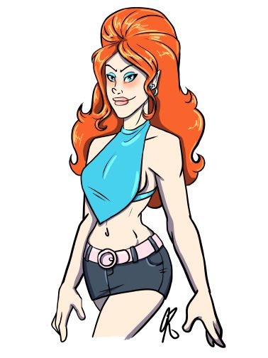 Vanessa - a vampire babe with orange-red hair.