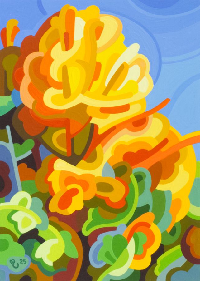 An image of a small abstract landscape painting by Canadian artist Mandy Budan