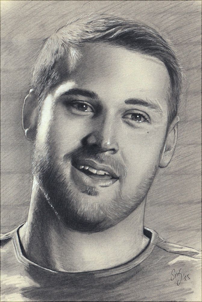 Pencil portrait of Eddie Diaz from the show 9-1-1. 