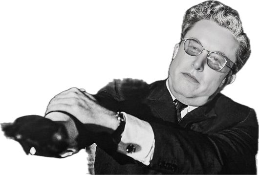 Dr Strangelove making the Nazi salute, with Musk’s face substituted