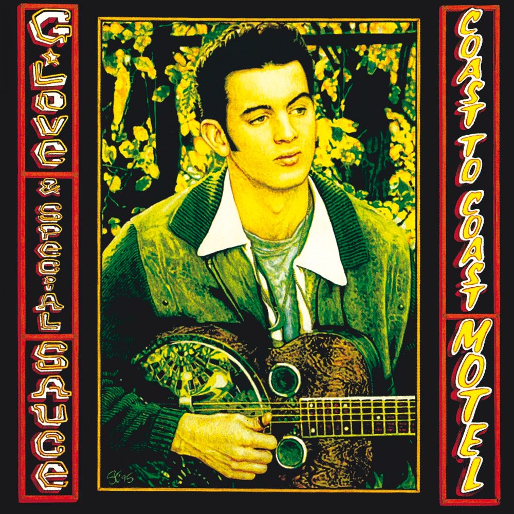 G. Love & Special Sauce ‘Coast to Coast Motel’ album cover. Illustration of a man (looks a bit like Elvis) playing a guitar.