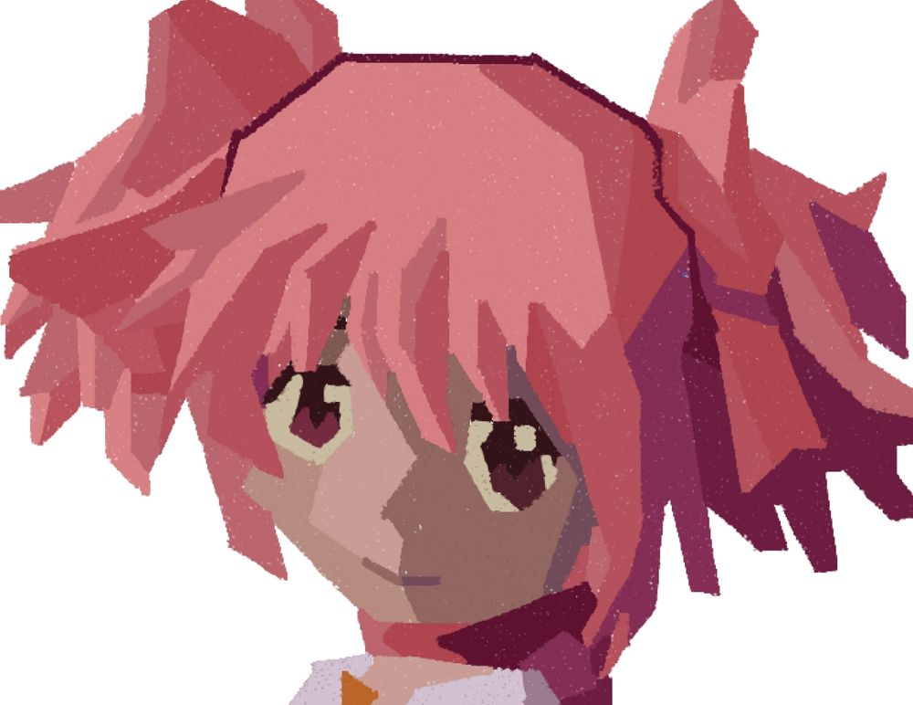 A close-up drawing of Madoka Kaname from Puella Magi Madoka Magica. The background is uncolored.