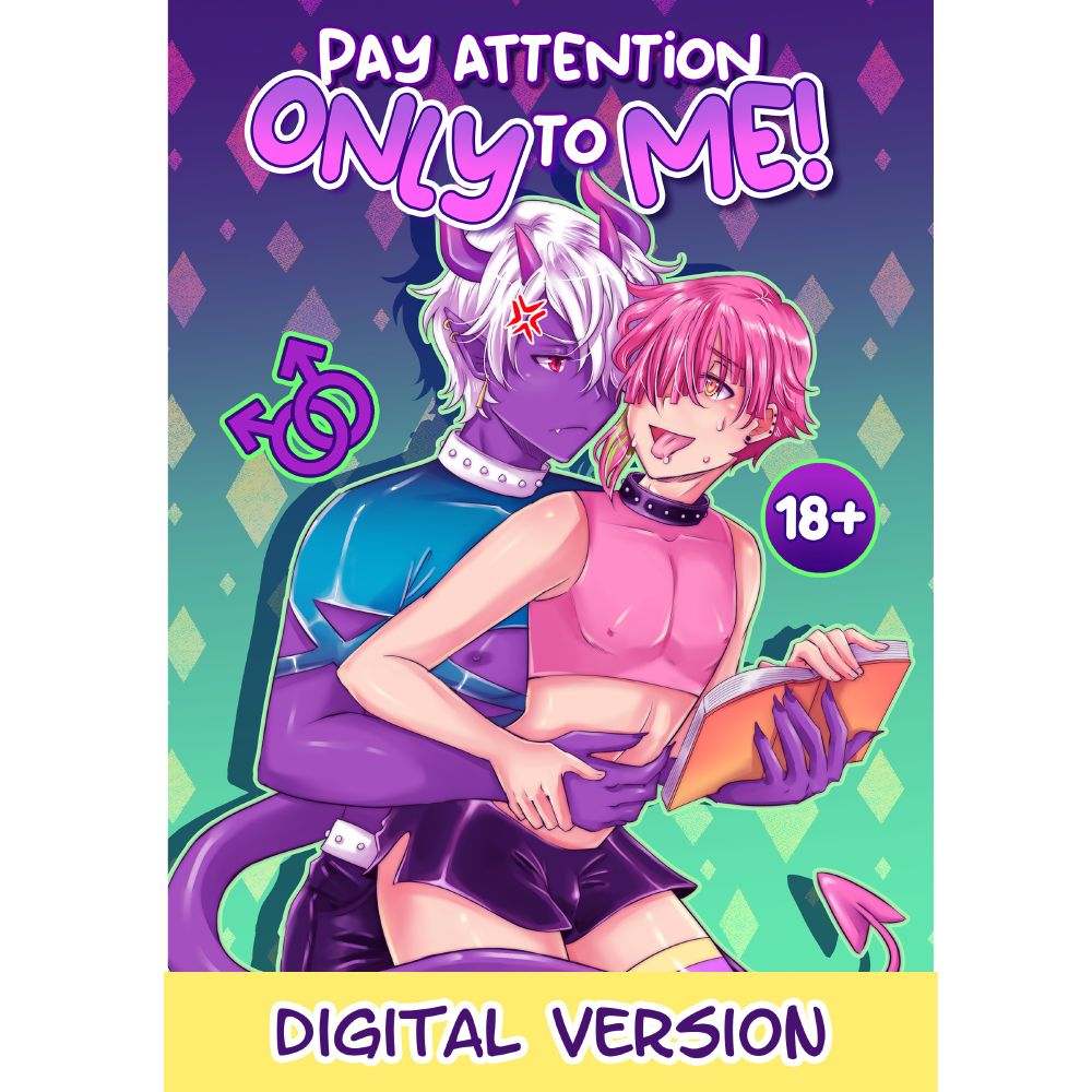 Digital art of the Cover art of my original BL comic "Pay Attention Only to Me"