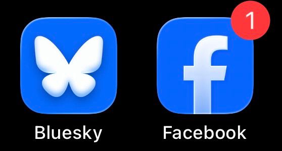 Blueskyとfacebookのアイコン