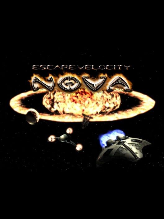 Cover image for Escape Velocity: Nova, showing space ships escaping from some kind of space explosion.