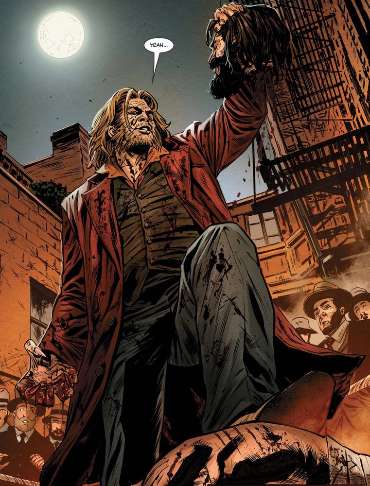 Sabretooth holds a man’s head before saying “yeah I’m gonna like it here”