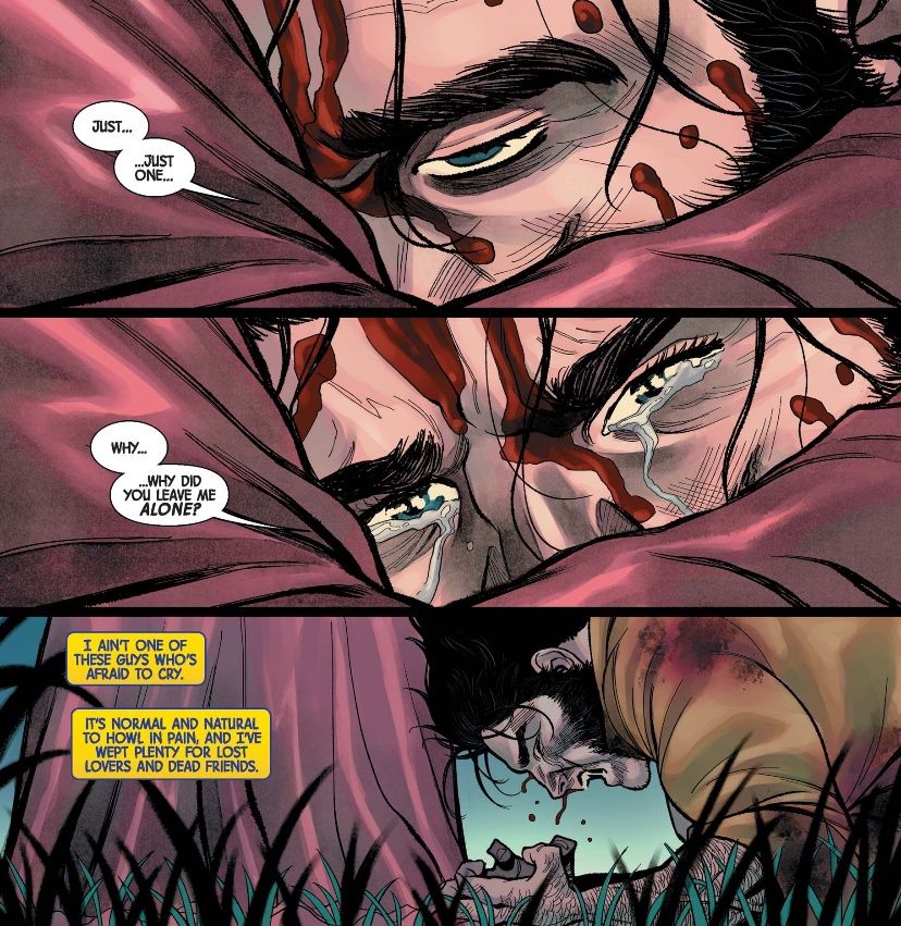 Logan asks his mom why she left him alone. Says real men cry.