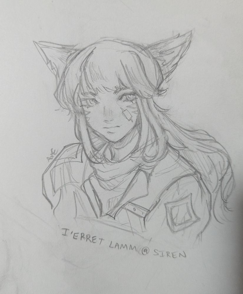 portrait sketch of i'erret lamm @ siren