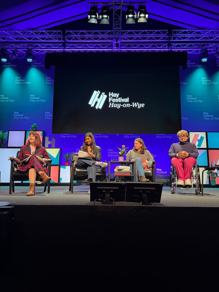 Panel including author Ash Sarkar, Mary Trump and Tanni Grey-Thompson at the Hay Festival 