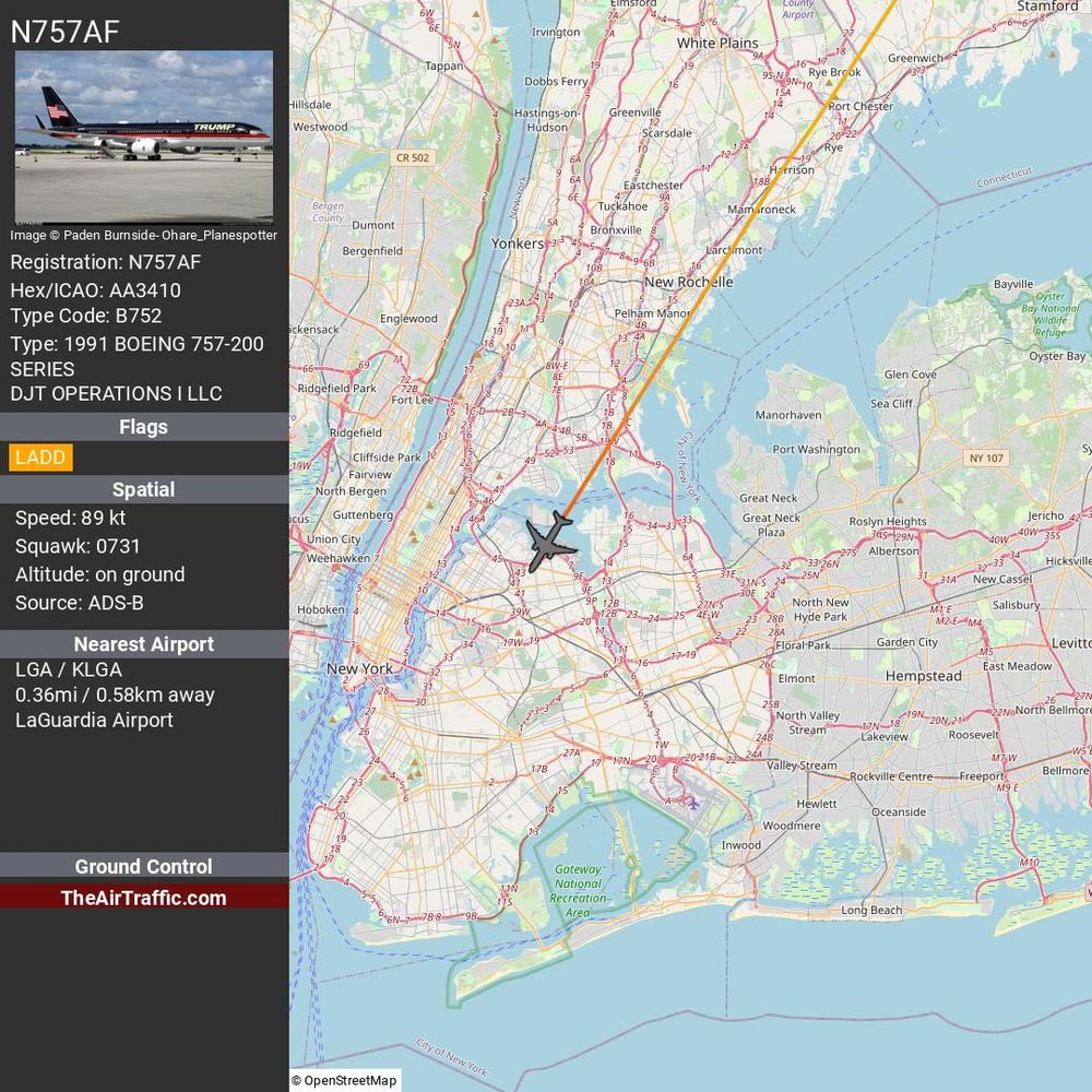 Reg: N757AF On Ground: True Alt: 0 Last Contact: 0:00:00.601177 Trigger: now on ground