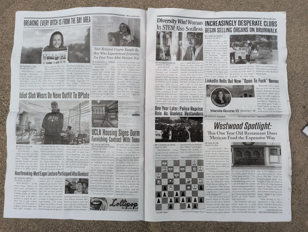 A satire version of the Daily Bruin titled "The Westwood Enabler"