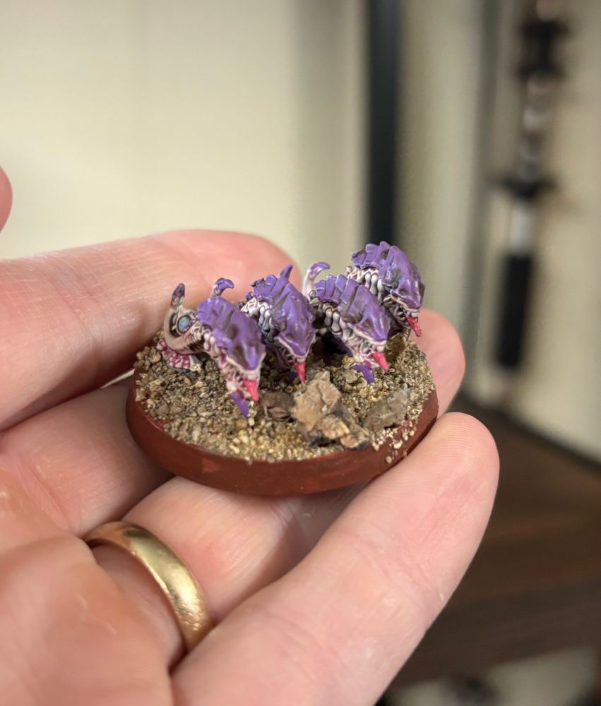 A ripper swarm, all painted and varnished, right before I put it in the cabinet 