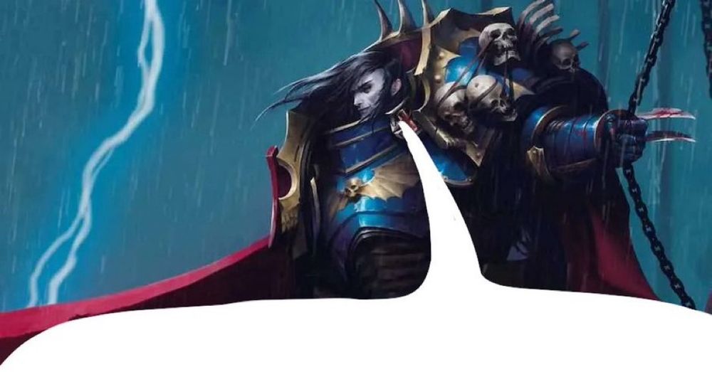 Konrad Curze with a speech bubble. He is saying the quotes post 