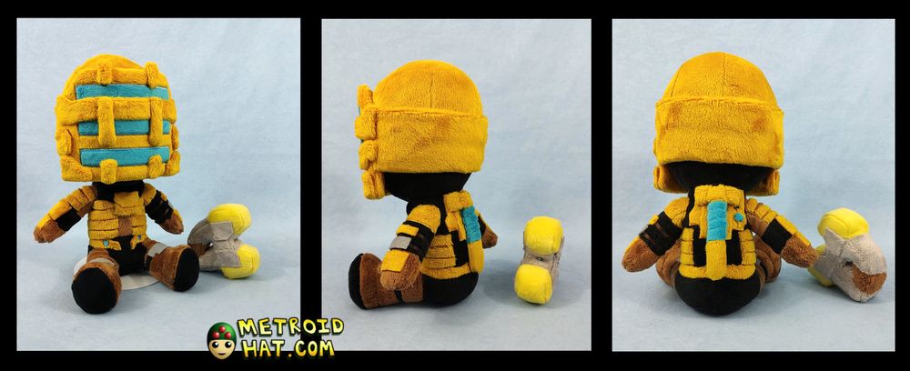 Pictures of an Isaac plushie prototype from 3 angles. Seeing his back shot reminded me of a funny story. So, Fangamer released pictures of Isaac several months before he was available to be sold, and some counterfeiters thought they could beat us to the punch by making their own version. The thing is, Fangamer never released pictures of his back, so the thieves didn't know what it looked like. They sold their version which has an empty back! 