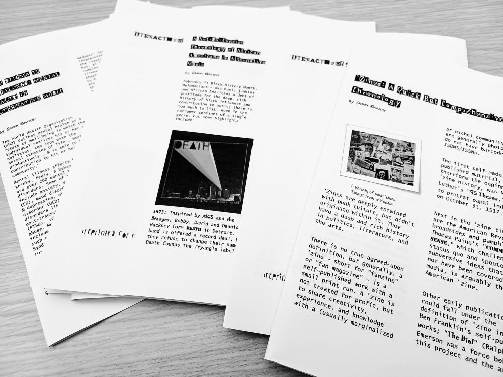 Zines in black and white 