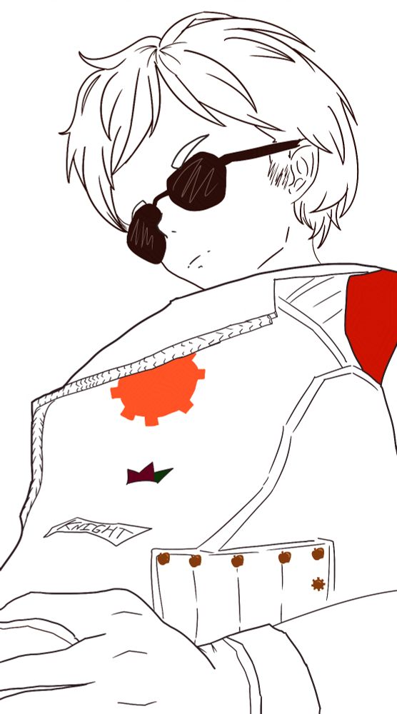 Dave Strider is dressed similarly to Lighter from ZZZ with the time symbol replacing Lighter's Sons of Calydon logo.