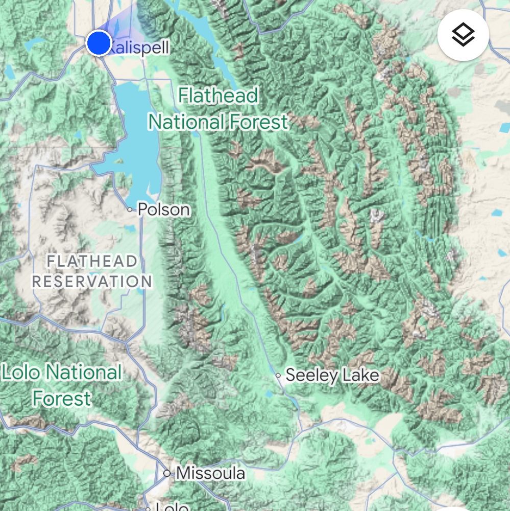 Topographic map of northwestern/north-central Montana 