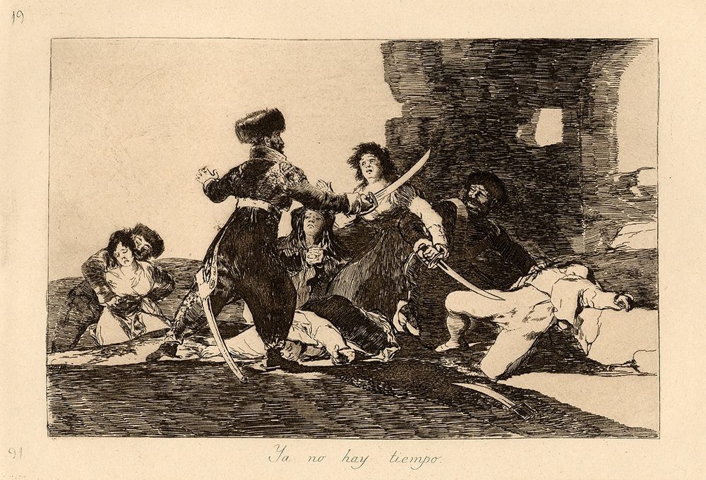 “Ya no hay tiempo” (There isn’t time now) (1810-1820), Francisco Goya
