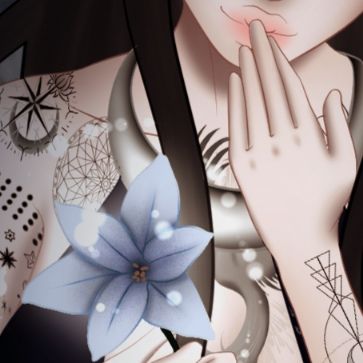 Snippet of Yana holding a flower art 