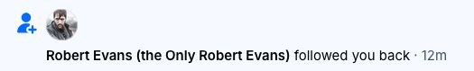 robert evans followed you back