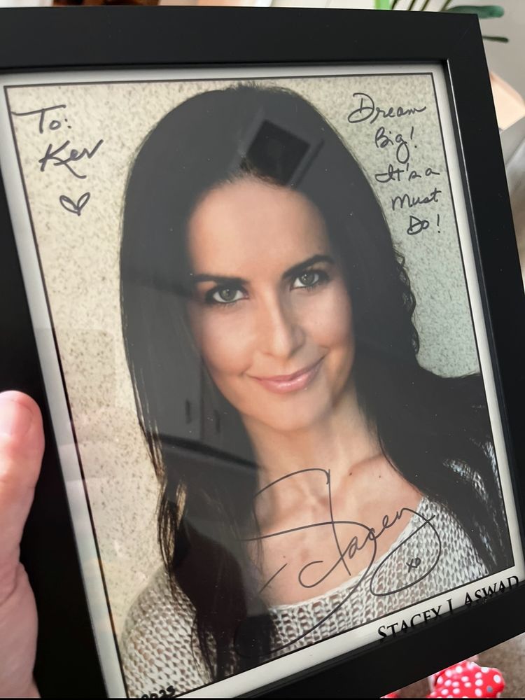 PERSONALLY autographed photo of HRH Stacey Aswad, glory be, we live to serve you