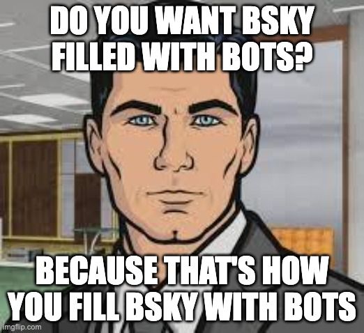 Archer ants meme but with bots instead of ants.