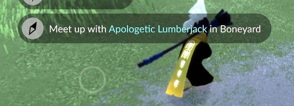 Screenshot from Sky: Children of the Light with a daily task reading “Meet up with Apologetic Lumberjack in Boneyard”