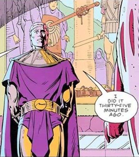 Ozymandias from Watchmen saying he did it thirty-five minutes ago