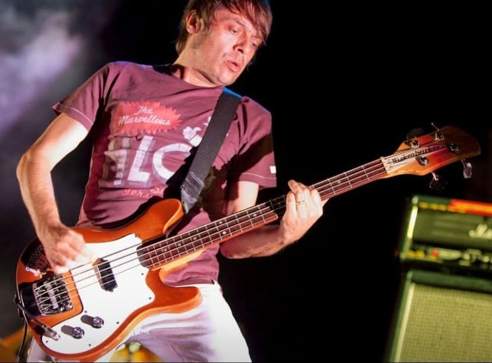 Gary "Mani" Mounfield (16/11/62 - 20/11/25) performing with Primal Scream in 2009