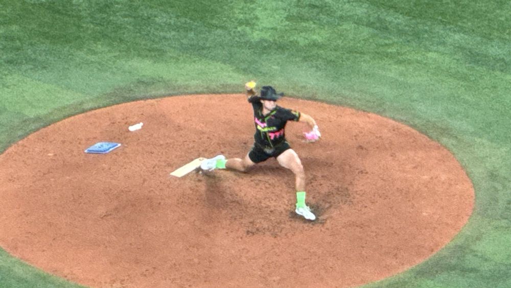 A Party Animal, pitching in short shorts🤩