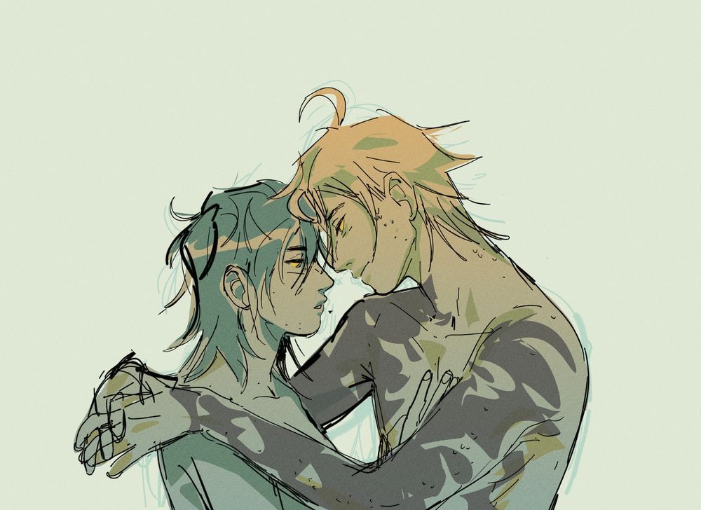 Drawing of Haley and Nox from Wasteland Gospel, made by bibinella.