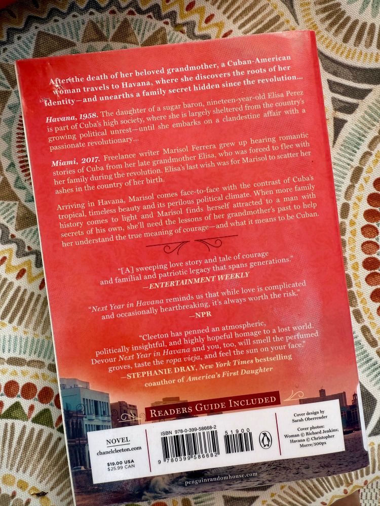 Back Cover: Next Year In Havana, written by Chanel Cleeton. 