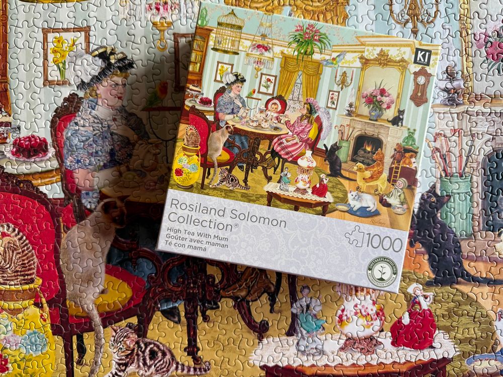 Jigsaw Puzzle Box: High Tea With Mum, by Rosiland Solomon. 
