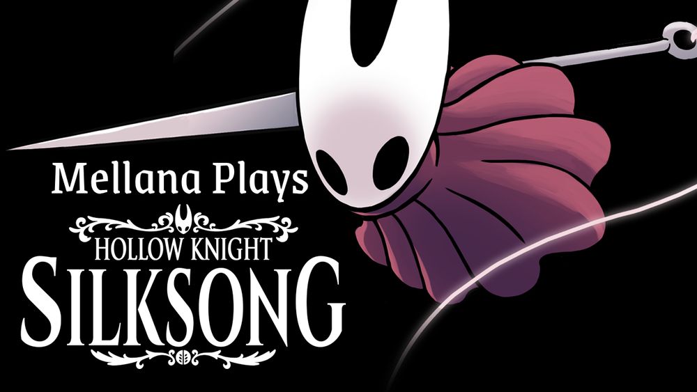 hornet from silksong with the text mellana plays hollow knight silksong :)