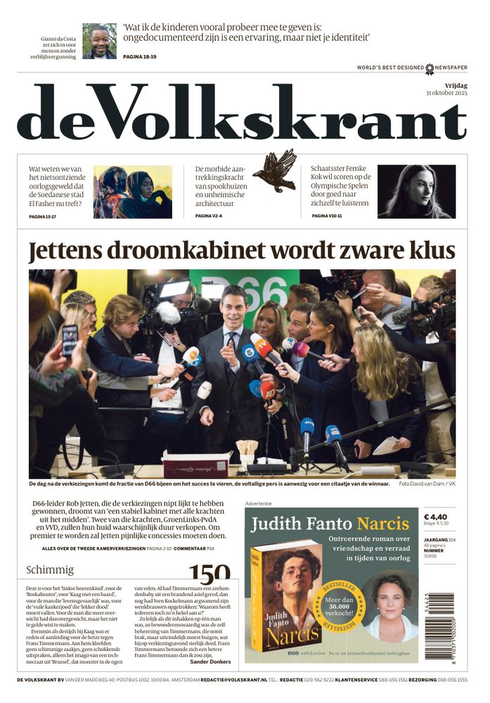 Friday's de Volkskrant (Netherlands) #TomorrowsPapersToday