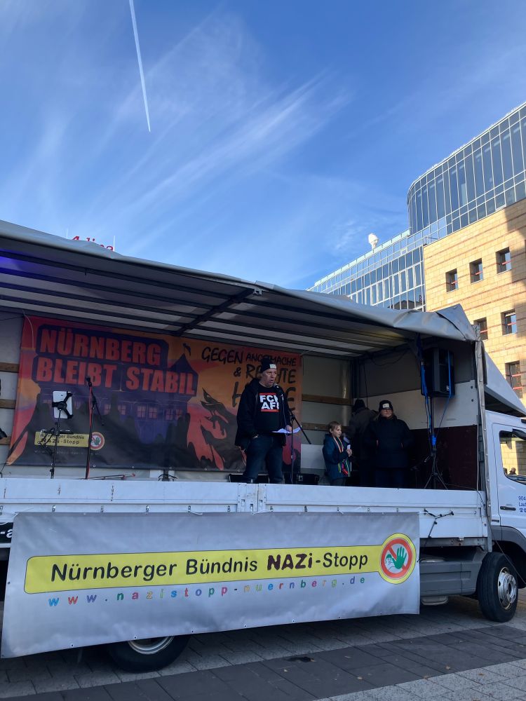 Bühne bei der Demonstration 