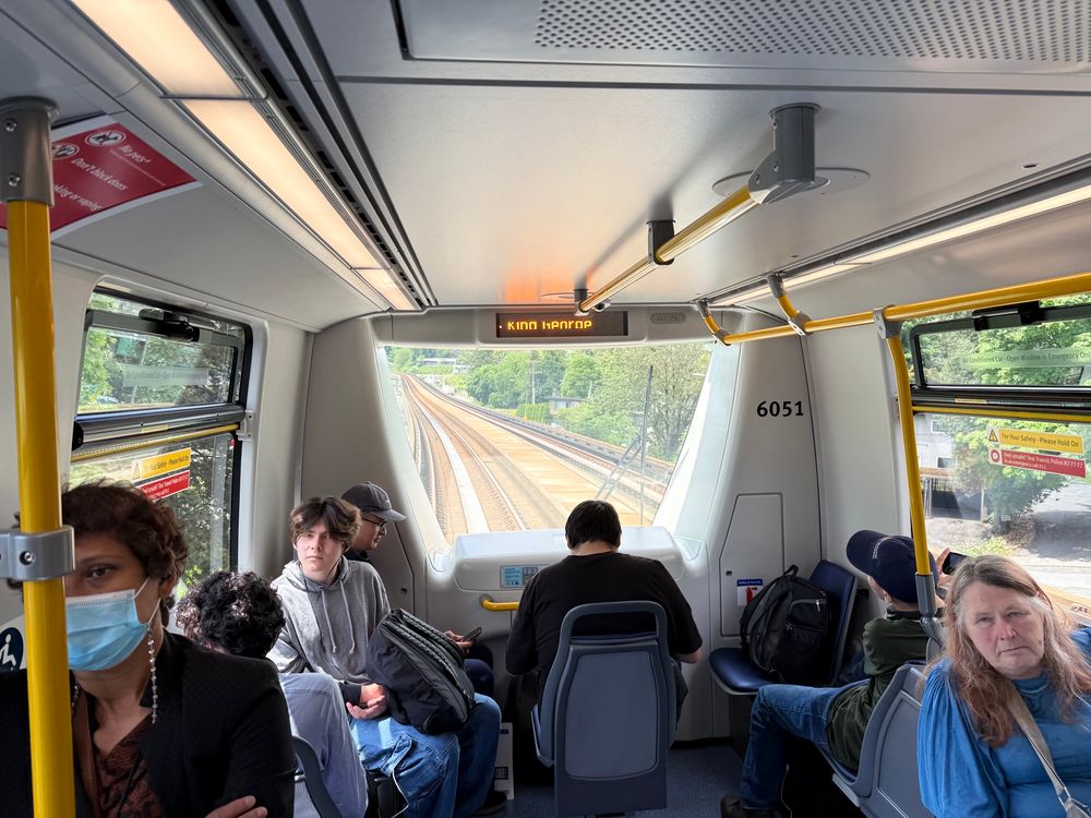 View from the rear of the new SkyTrain vehicle