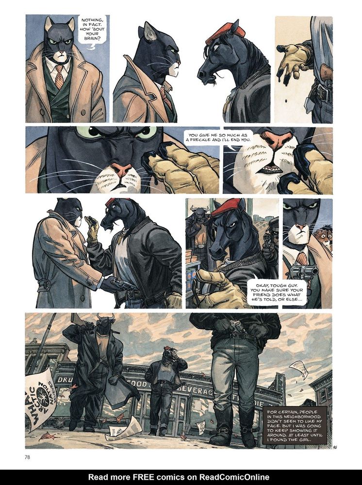 Extract from the french furry adjacent comic Blacksad