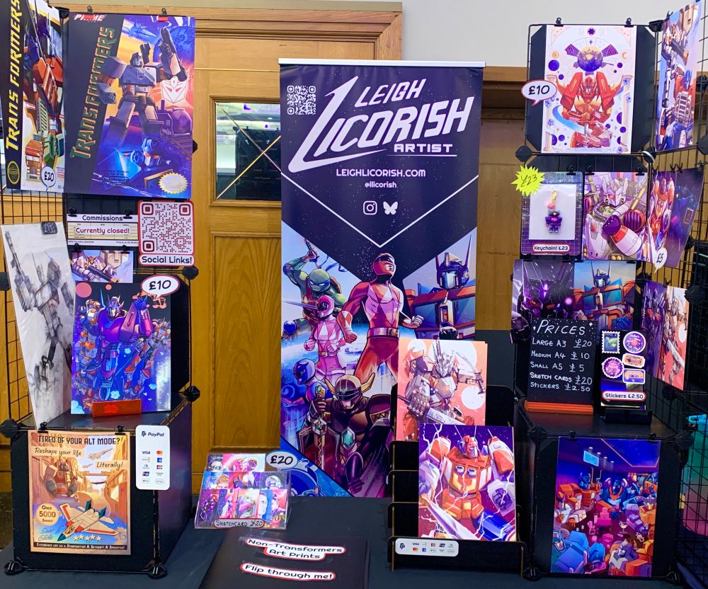 Photograph of my artist alley table 