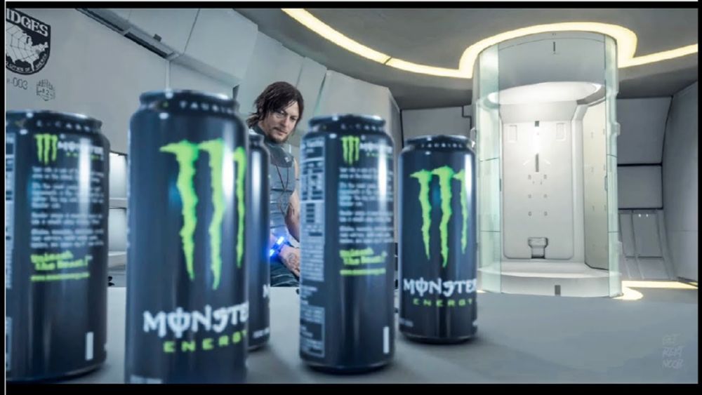 Death Stranding - Drinking Monster Energy