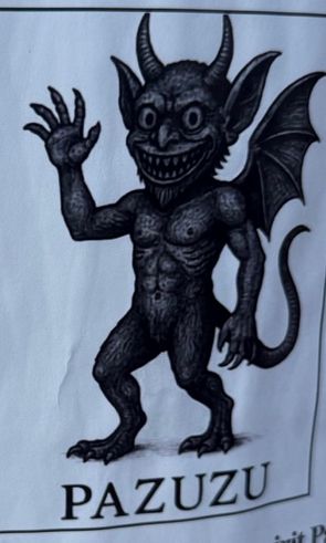 pazuzu smiling and waving