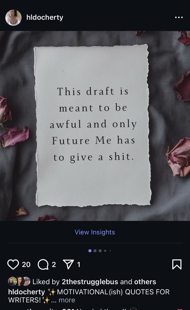 This draft is meant to be awful and only Future Me has to give a shit. 