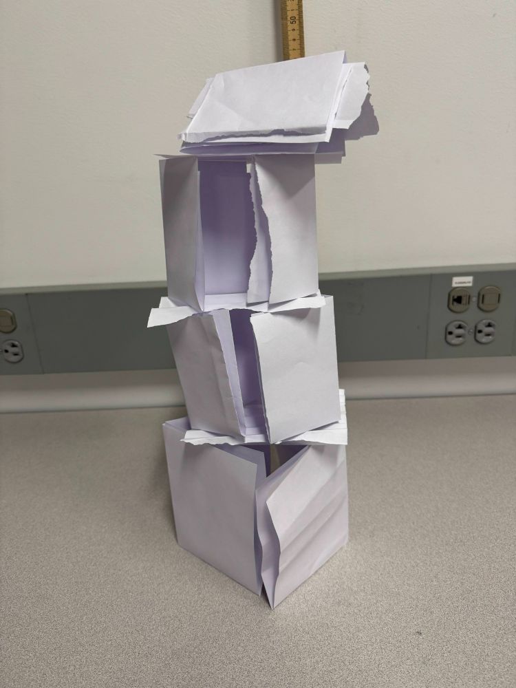 An example of one of the paper tower designs that was put into action!