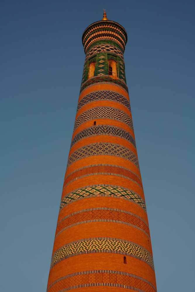Tile and brick Islam Khoja Minaret.
