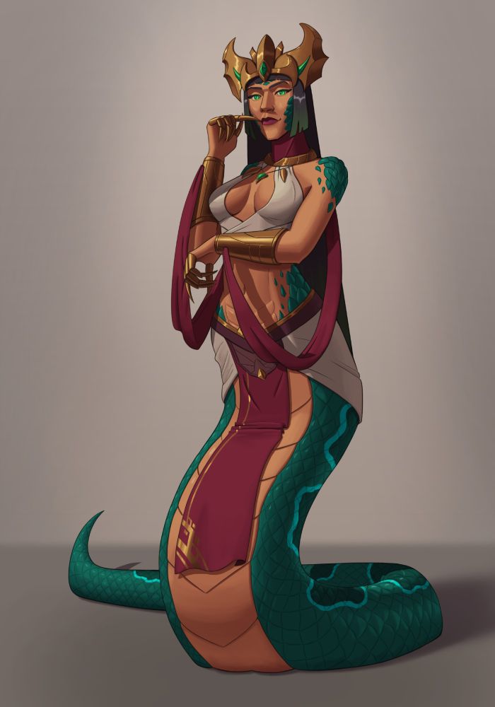 Stylized Character Artwork of the Cassiopeia Redesign (snake lady) by NickyBoi