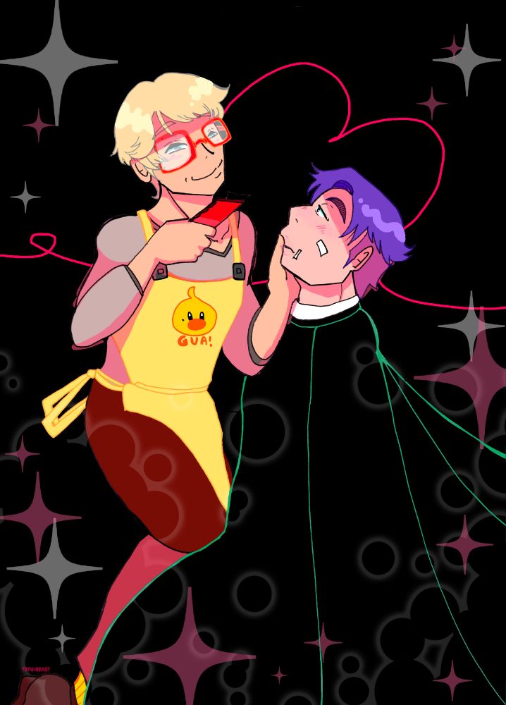 The same illustration, but with added shojo sparkles this time. 