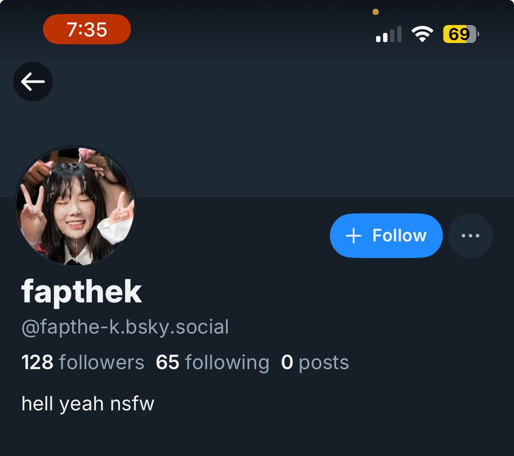 bsky screenshot of profile “fapthek”