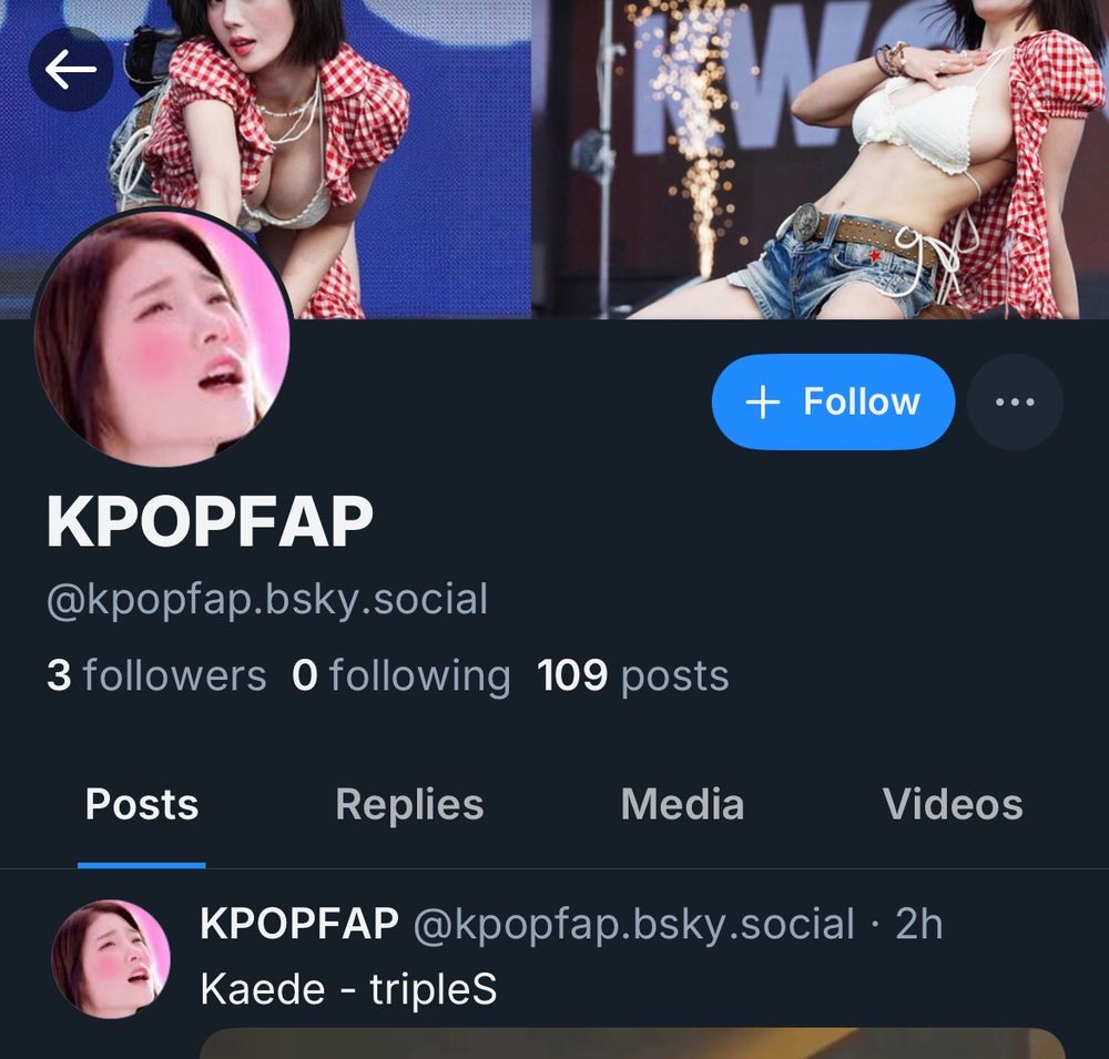 bluesky screenshot of kpopfap.bsky.social